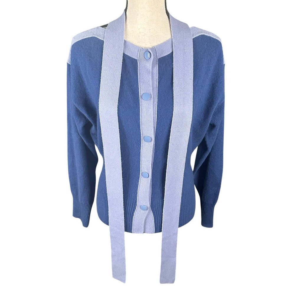 Maeve Anthropologie 100% Cashmere Dark Blue Cardigan Sweater Size Small